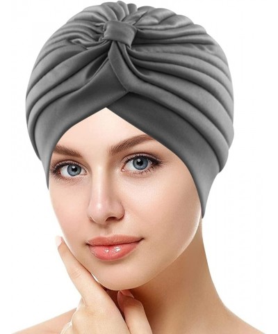 Women Turban Beaded Braid Chemo Cancer Headscarf Cap Hair Covered Wrap Hat Hijab Cap Gifts Christmas Thanksgiving Silver $5.7...