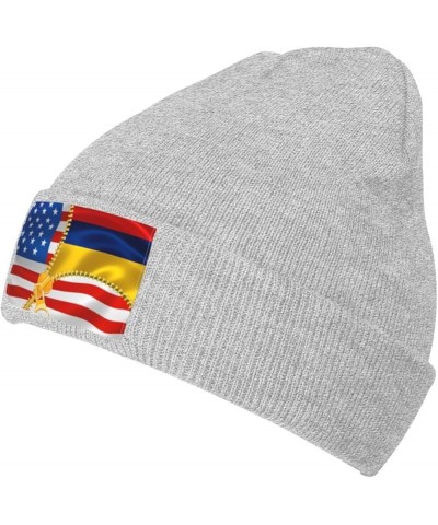 Unisex American Flag and Colombia Flag Knit Beanie Hat,Soft Warm Skull Cap Winter Hat Knit Cuffed Beanie for Men and Women Gr...