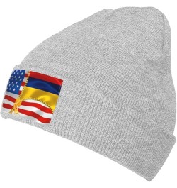 Unisex American Flag and Colombia Flag Knit Beanie Hat,Soft Warm Skull Cap Winter Hat Knit Cuffed Beanie for Men and Women Gr...