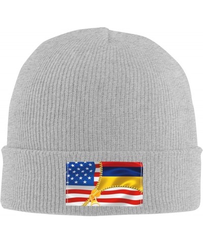 Unisex American Flag and Colombia Flag Knit Beanie Hat,Soft Warm Skull Cap Winter Hat Knit Cuffed Beanie for Men and Women Gr...