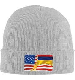 Unisex American Flag and Colombia Flag Knit Beanie Hat,Soft Warm Skull Cap Winter Hat Knit Cuffed Beanie for Men and Women Gr...