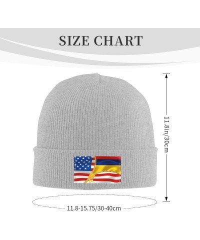 Unisex American Flag and Colombia Flag Knit Beanie Hat,Soft Warm Skull Cap Winter Hat Knit Cuffed Beanie for Men and Women Gr...