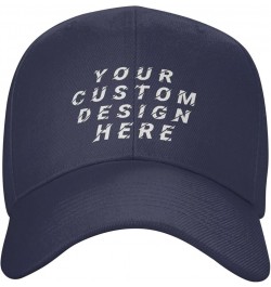 Custom Hats for Men Design Your Own Name Logo Text Image Personalized Baseball Hats Navy Blue $7.91 Baseball Caps