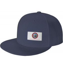 Official Flag of Culver City, Ca Snapback Hat Baseball Cap for Men Women Hip Hop Style Flat-Brimmed Hats Navy Blue $13.13 Bas...