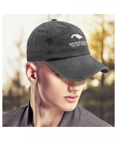 Mess with The Honk You Get The Bonk Sun Hat Running Cap Black Hats for Men Gifts for Son Pigment Black $12.58 Baseball Caps