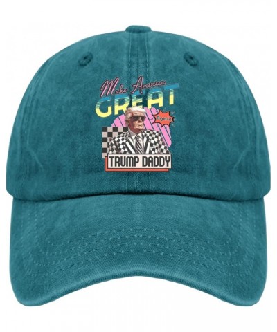 Daddy's Home Trump Golf Hat Daddy Hat Pigment Black Dad Hats for Men Gifts for Son Workout Cap Cyan Blue $11.99 Cowboy Hats