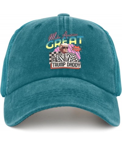 Daddy's Home Trump Golf Hat Daddy Hat Pigment Black Dad Hats for Men Gifts for Son Workout Cap Cyan Blue $11.99 Cowboy Hats