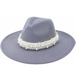 Fedora Hat Big Brim Hats Women's Peach Heart Top Ladies Elegant Woolen Caps Winter Fashion Panama Cap Gray 2 $10.77 Fedoras