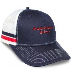 Custom Trucker Hat Baseball Cap Ambulance Driver Paramedic Cotton EMT Dad Hats for Men & Women Navy White Stripes Design Only...