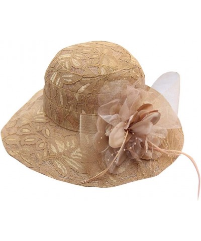 Women's Church Fascinator Bridal Tea Party Wedding Hat Run Like A Girl Hat Khaki-e $7.58 Sun Hats