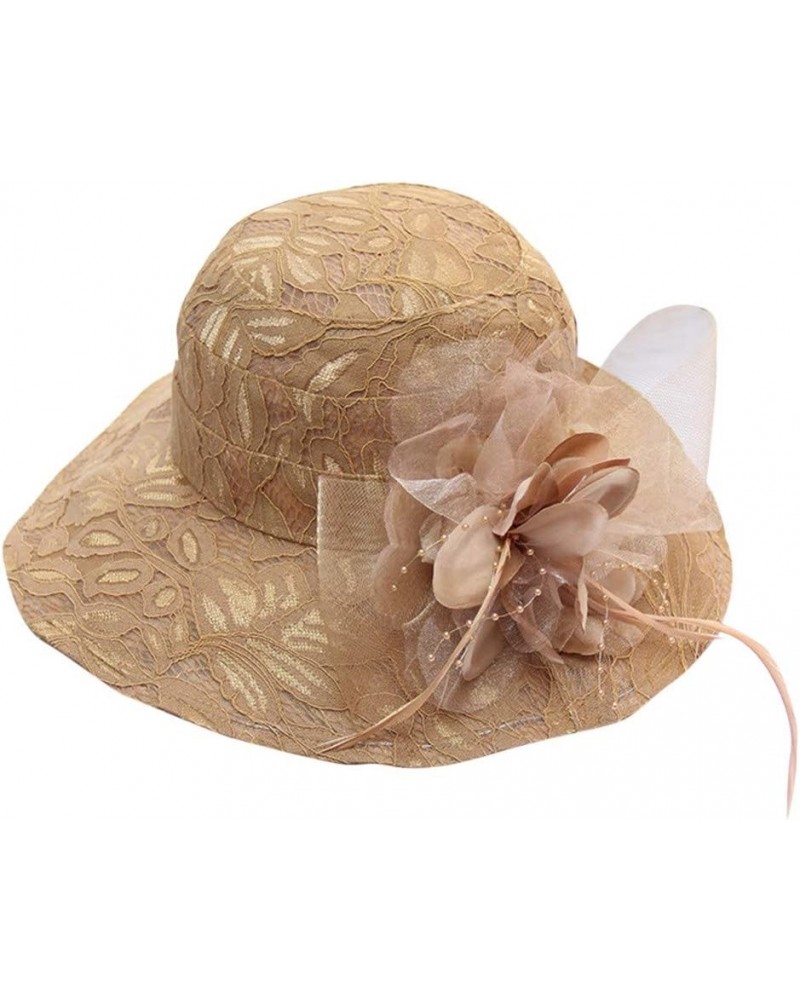 Women's Church Fascinator Bridal Tea Party Wedding Hat Run Like A Girl Hat Khaki-e $7.58 Sun Hats