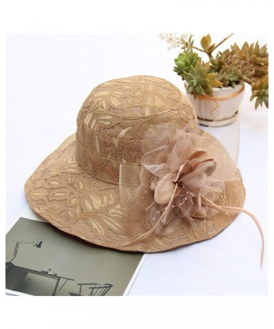 Women's Church Fascinator Bridal Tea Party Wedding Hat Run Like A Girl Hat Khaki-e $7.58 Sun Hats