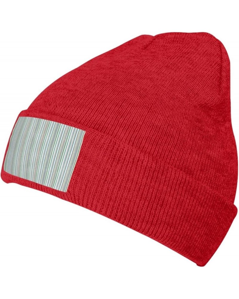 Vertical Stripes Print Unisex Warm Knit Hat Cap Winter Cap Cute Soft Warm Outdoor Ski Knit Cap Nightcap Red $10.19 Skullies &...