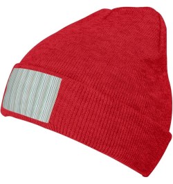 Vertical Stripes Print Unisex Warm Knit Hat Cap Winter Cap Cute Soft Warm Outdoor Ski Knit Cap Nightcap Red $10.19 Skullies &...