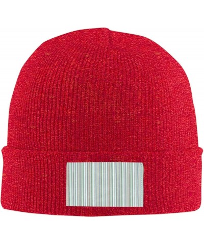 Vertical Stripes Print Unisex Warm Knit Hat Cap Winter Cap Cute Soft Warm Outdoor Ski Knit Cap Nightcap Red $10.19 Skullies &...