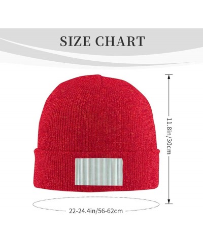 Vertical Stripes Print Unisex Warm Knit Hat Cap Winter Cap Cute Soft Warm Outdoor Ski Knit Cap Nightcap Red $10.19 Skullies &...