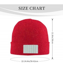 Vertical Stripes Print Unisex Warm Knit Hat Cap Winter Cap Cute Soft Warm Outdoor Ski Knit Cap Nightcap Red $10.19 Skullies &...