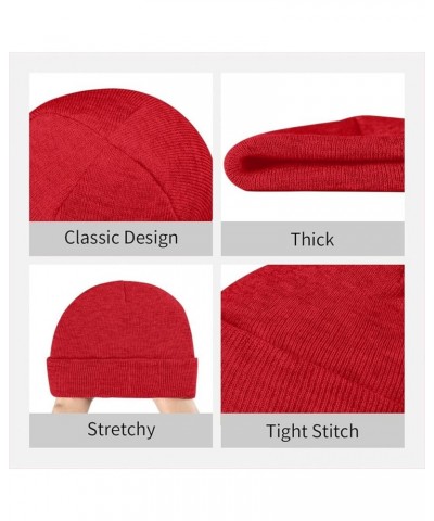 Vertical Stripes Print Unisex Warm Knit Hat Cap Winter Cap Cute Soft Warm Outdoor Ski Knit Cap Nightcap Red $10.19 Skullies &...