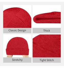 Vertical Stripes Print Unisex Warm Knit Hat Cap Winter Cap Cute Soft Warm Outdoor Ski Knit Cap Nightcap Red $10.19 Skullies &...