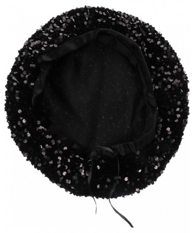 2 Pcs Sequined Beret French Beret Hat Rave Accessories Fancy Beret Hat French Hats for Ladies Novelty Blackx3pcs $16.85 Berets