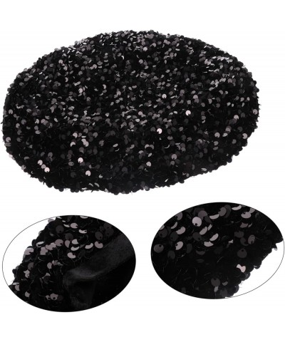 2 Pcs Sequined Beret French Beret Hat Rave Accessories Fancy Beret Hat French Hats for Ladies Novelty Blackx3pcs $16.85 Berets