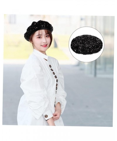 2 Pcs Sequined Beret French Beret Hat Rave Accessories Fancy Beret Hat French Hats for Ladies Novelty Blackx3pcs $16.85 Berets