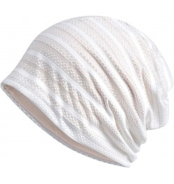 Women's Baggy Slouchy Chemo Sleep Beanie Hat Skull Cap 3 Pack White & Black & Pink $9.35 Skullies & Beanies