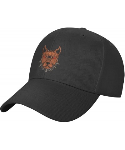 Angry Dog Head Baseball Cap for Men Women Dad Hat Classic Adjustable Golf Hats Black $11.62 Baseball Caps