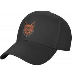 Angry Dog Head Baseball Cap for Men Women Dad Hat Classic Adjustable Golf Hats Black $11.62 Baseball Caps