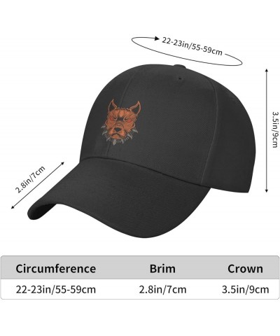 Angry Dog Head Baseball Cap for Men Women Dad Hat Classic Adjustable Golf Hats Black $11.62 Baseball Caps