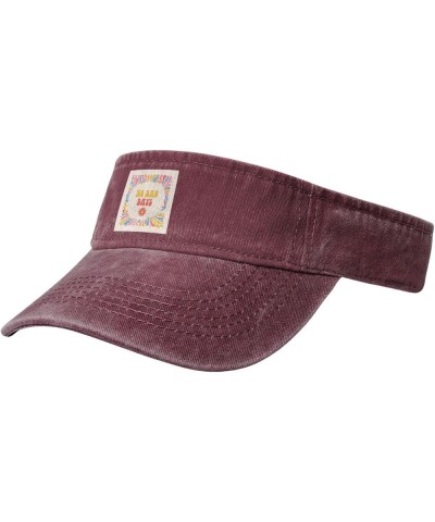 No Bad Day Seamless Chart Sun Visor Hats for Women Men Sun Hat Vintage Golf Hat Adjustable Baseball Cap Red $14.86 Visors