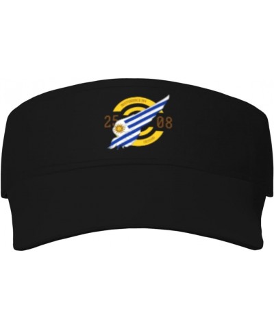 Uruguay Independence Day 1825 Sunscreen Visor Cap Women's Mans Hollow Trucker Hat Adjustable Sports Sun Hat Black $12.68 Visors