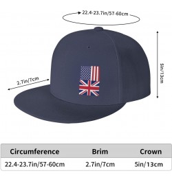 America UK Friendship Flag Customizable and Adjustable Baseball Cap for Outdoor Activities and Golf Navy Blue $13.25 Baseball...