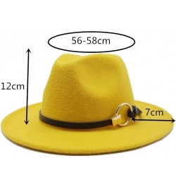 Popular Metal Ring Simple Belt Flat Brim Hat Wide Brim Joker Hat Autumn and Winter Woolen Hat Fengyan Cowboy Hats Military Gr...