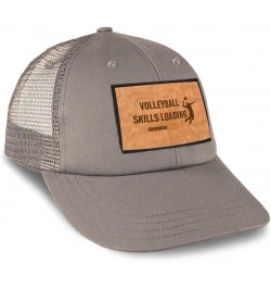 Patch Hat Printed Leather Background Volleyball Skills Loading Sport Volleyball Cotton Trucker Baseball Cap Grey Rectangle Pa...