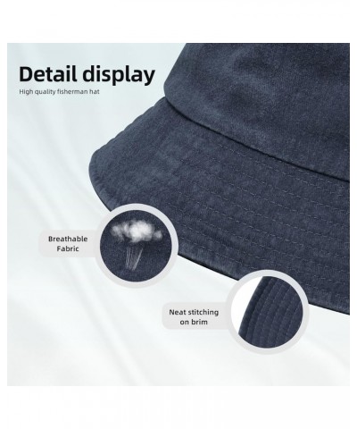 Brunei Terrain Map Bucket Hat for Men Women Outdoor Washed Cotton Sun Hats Travel Beach Hat Navy Blue $10.28 Bucket Hats