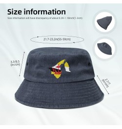 Brunei Terrain Map Bucket Hat for Men Women Outdoor Washed Cotton Sun Hats Travel Beach Hat Navy Blue $10.28 Bucket Hats