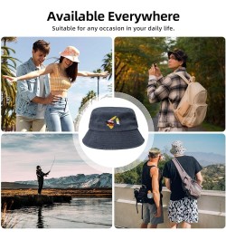 Brunei Terrain Map Bucket Hat for Men Women Outdoor Washed Cotton Sun Hats Travel Beach Hat Navy Blue $10.28 Bucket Hats