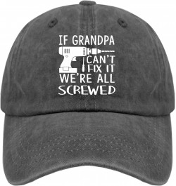 If Grandpa Can't Fix It We're All Screwed Hat for Men Baseball Cap Classic Washed Running Hats $10.05 Baseball Caps