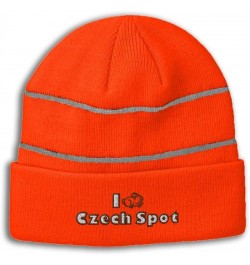 Custom Reflective Beanie I Rabbit Czech Spot High Visibility Running Gear Skull Cap for Men & Women 1 Size Neon Orange Design...