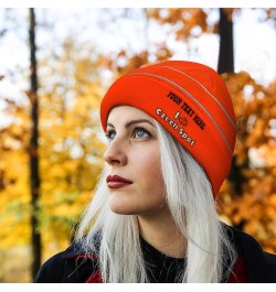 Custom Reflective Beanie I Rabbit Czech Spot High Visibility Running Gear Skull Cap for Men & Women 1 Size Neon Orange Design...