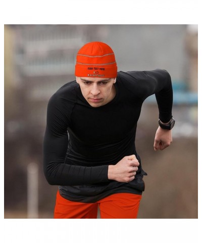 Custom Reflective Beanie I Rabbit Czech Spot High Visibility Running Gear Skull Cap for Men & Women 1 Size Neon Orange Design...