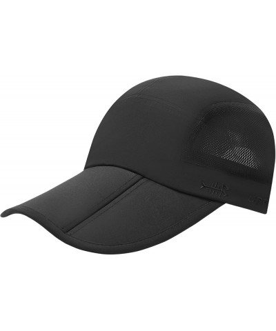 Folding Fishing Baseball Cap UPF 50+ Water Resistant Outdoor Portable Brim Hats for Women Men Hiking Adjustable Black $11.72 ...