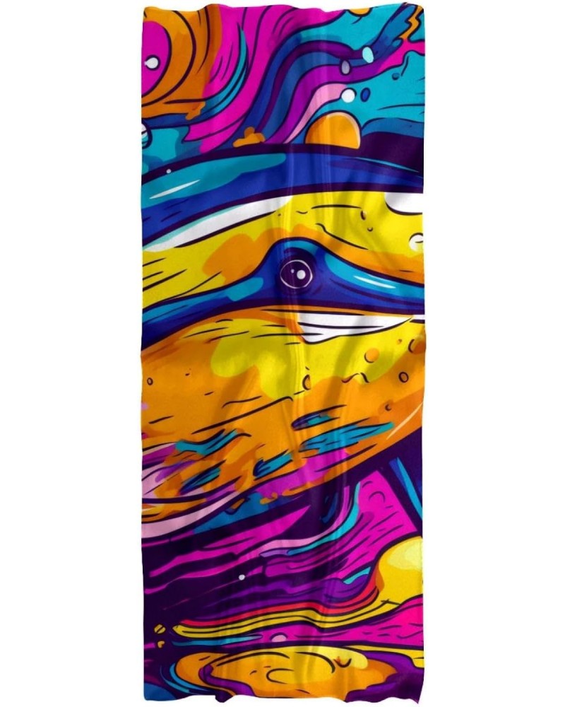 Women's Shawls Long Lightweight Silk Scarf Hair Scarf, abstract whale animal $11.57 Scarves