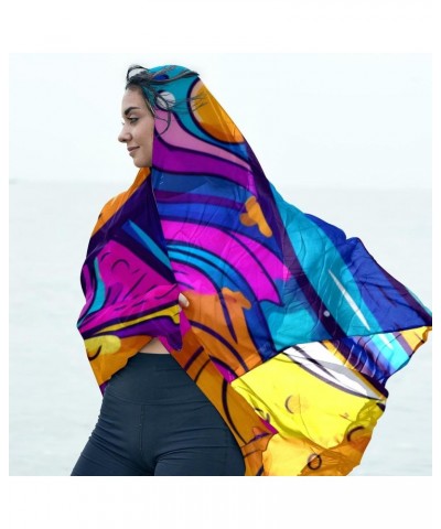 Women's Shawls Long Lightweight Silk Scarf Hair Scarf, abstract whale animal $11.57 Scarves