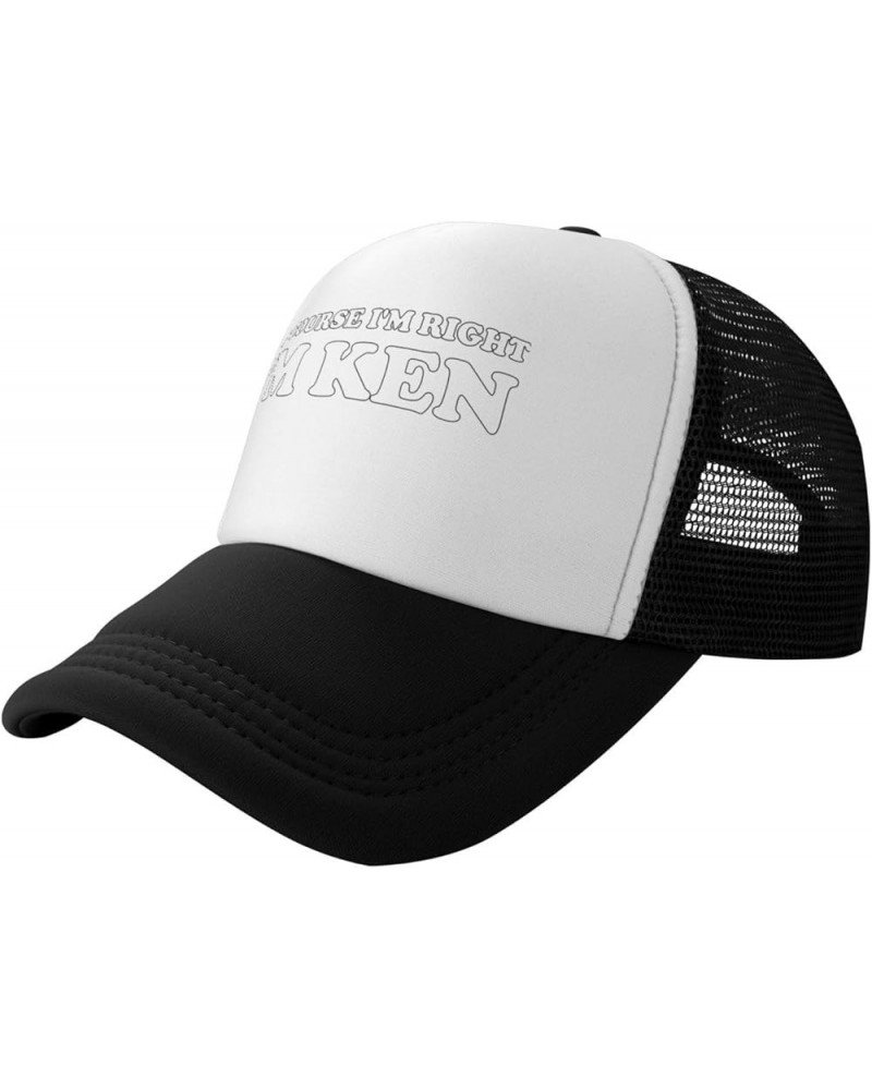 of Course I'm Right I'm Ken Women's Baseball Cap Low Profile Mesh Trucker Cap Adjustable Black $10.49 Baseball Caps