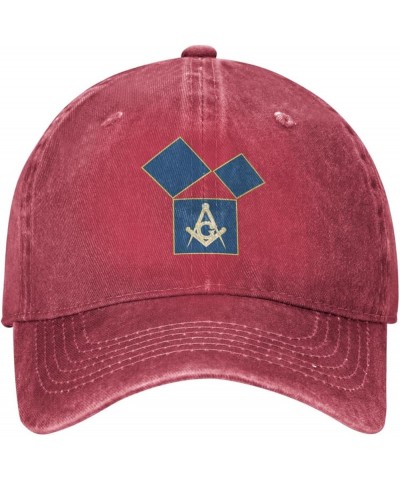 Masonic 47th Proposition of Euclid Gift Cowboy Hat Trucker Hat Baseball Cap for Womens Mens Dad Hats Summer Hat Black Red $11...