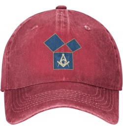 Masonic 47th Proposition of Euclid Gift Cowboy Hat Trucker Hat Baseball Cap for Womens Mens Dad Hats Summer Hat Black Red $11...