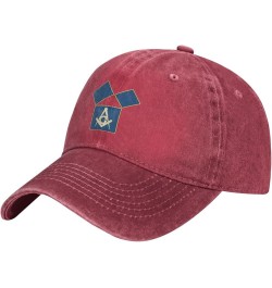 Masonic 47th Proposition of Euclid Gift Cowboy Hat Trucker Hat Baseball Cap for Womens Mens Dad Hats Summer Hat Black Red $11...