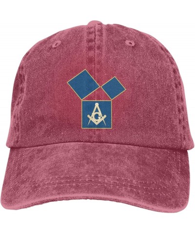 Masonic 47th Proposition of Euclid Gift Cowboy Hat Trucker Hat Baseball Cap for Womens Mens Dad Hats Summer Hat Black Red $11...